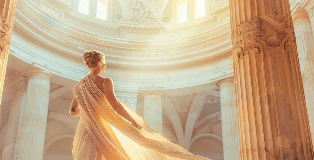 stoic, beauty, neoclassical, grandeur, virtue, contemplation, golden, light