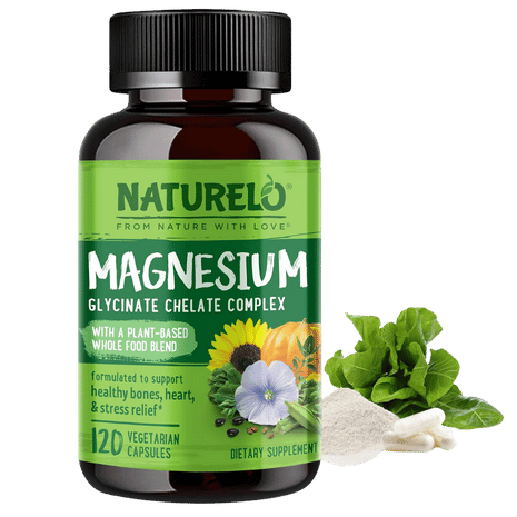 best magnesium glycinate supplement bottle with magnesium powder