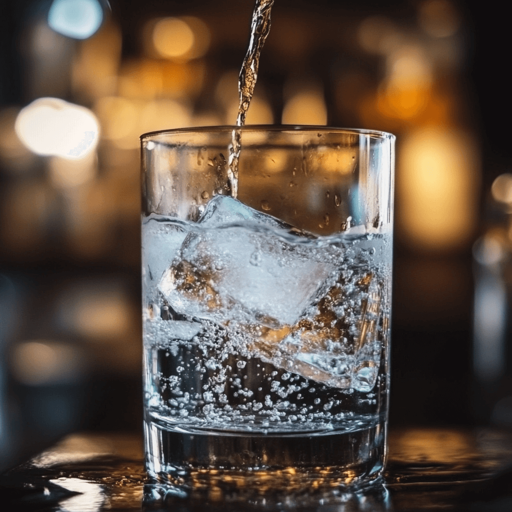 A refreshing glass of water being poured, emphasizing the Stoic idea of choosing rational desires over fleeting pleasures.